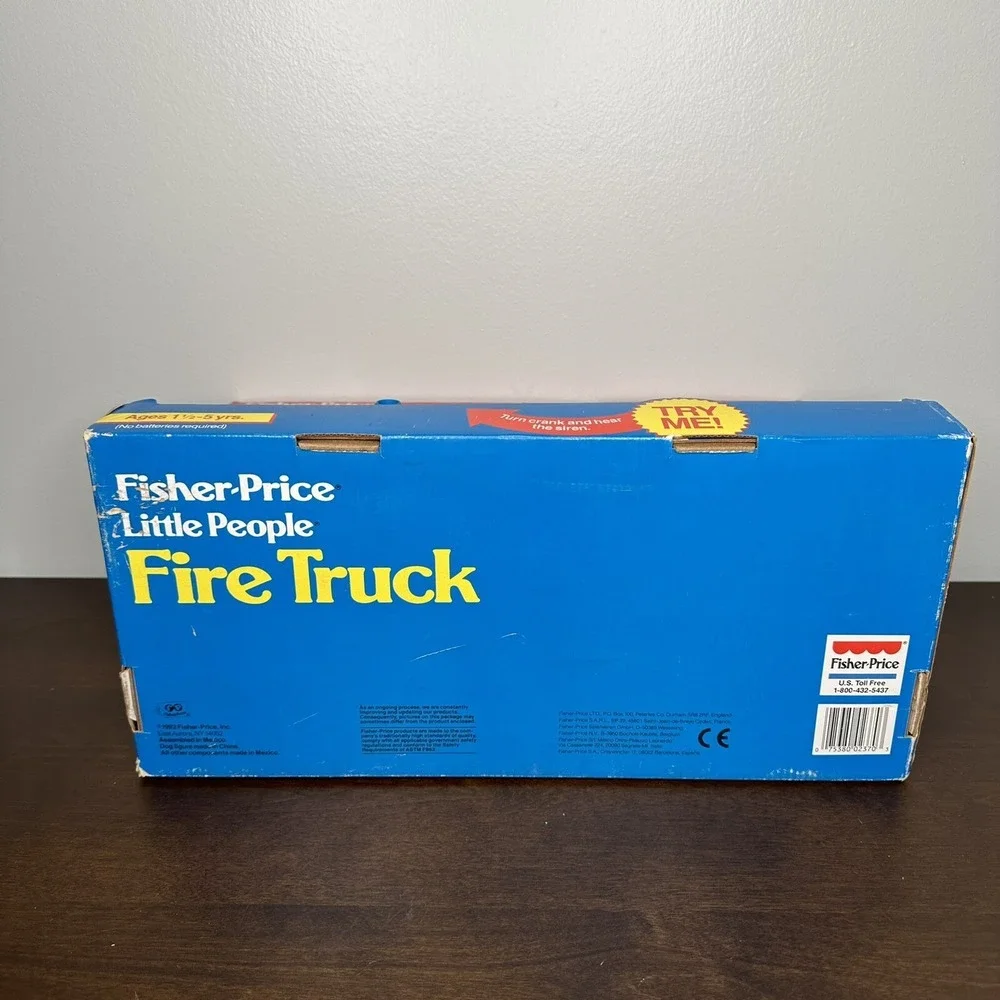 Fisher Price Little People Vintage Fire Truck Set 1993 90s Firefighter Dalmatian